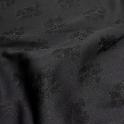 Lana Vergine Seta e Cashmere Jacquard Felpato  – Nero (Peso Medio)