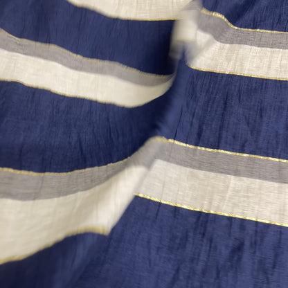 Misto Lino a Righe con Lurex Oro