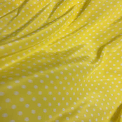 Seta Crepe a Pois Giallo – 2,90 × 1,40 m