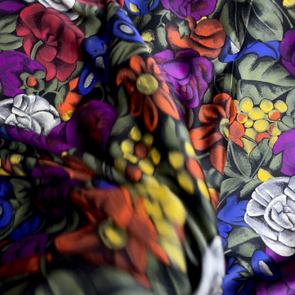Raso di Seta Floreale Multicolor – 1,40 × 1,40 m