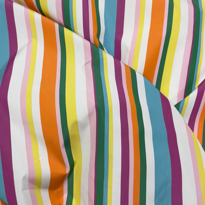 Popeline di Cotone Righe Multicolor