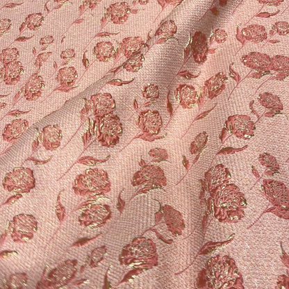 Floral Jacquard Silk – Pink and Gold