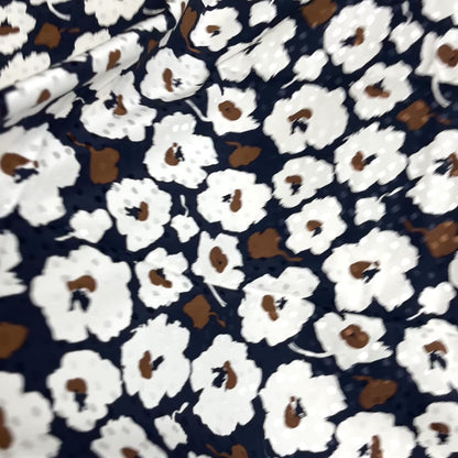 Seta Jacquard Floreale Blu Navy – 3,60 × 1,40 m