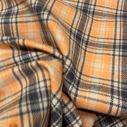 Pura Lana Tartan – Arancio, Grigio Antracite e Beige