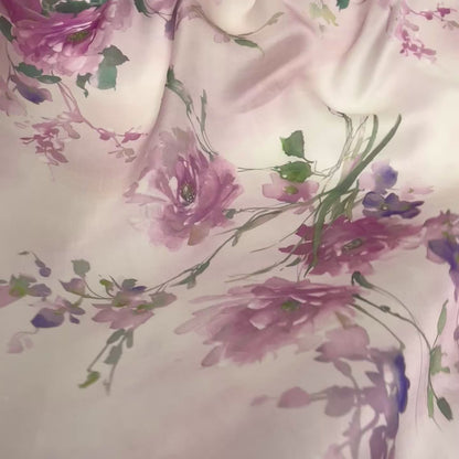 Silk Organza - Light Pink Floral