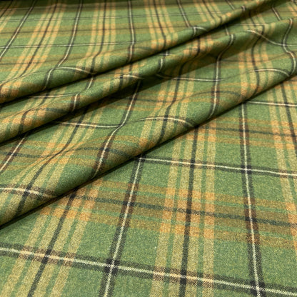 Pura lana tartan verde e ocra