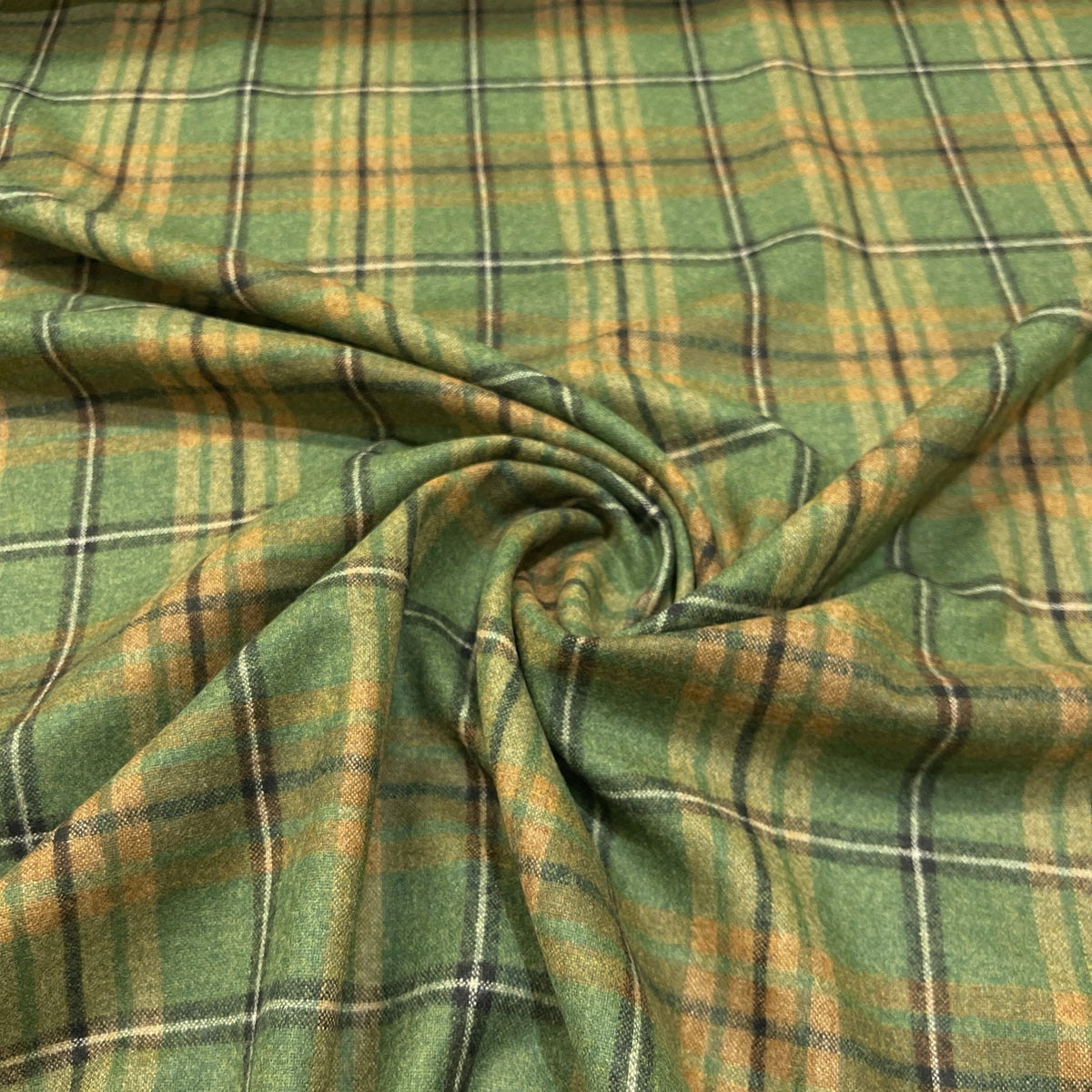 Pura lana tartan verde e ocra