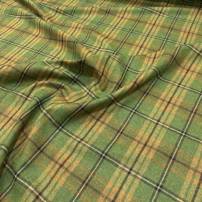 Pura lana tartan verde e ocra