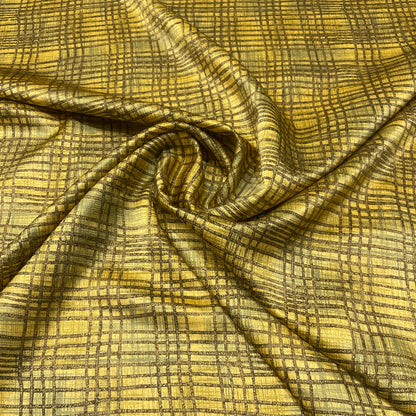 Pura seta fantasia geometrica oro - dettaglio