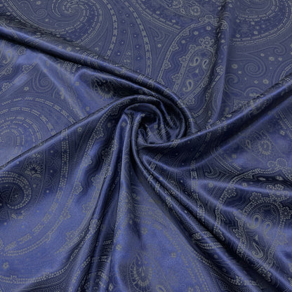 Raso di pura seta fantasia paisley Made in Italy