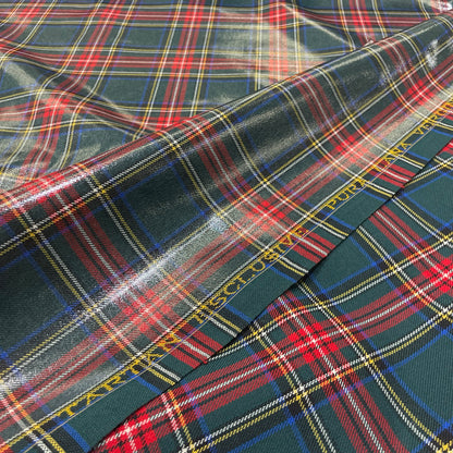 Tartan in pura lana vergine spalmata impermeabile - lato spalmato
