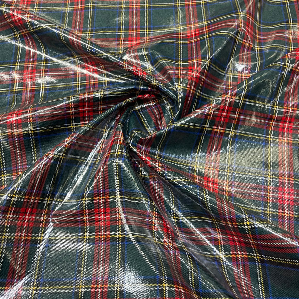 Tartan in pura lana vergine spalmata impermeabile - drappeggio