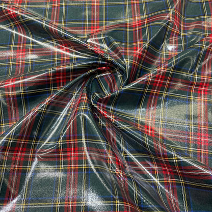 Tartan in pura lana vergine spalmata impermeabile - drappeggio