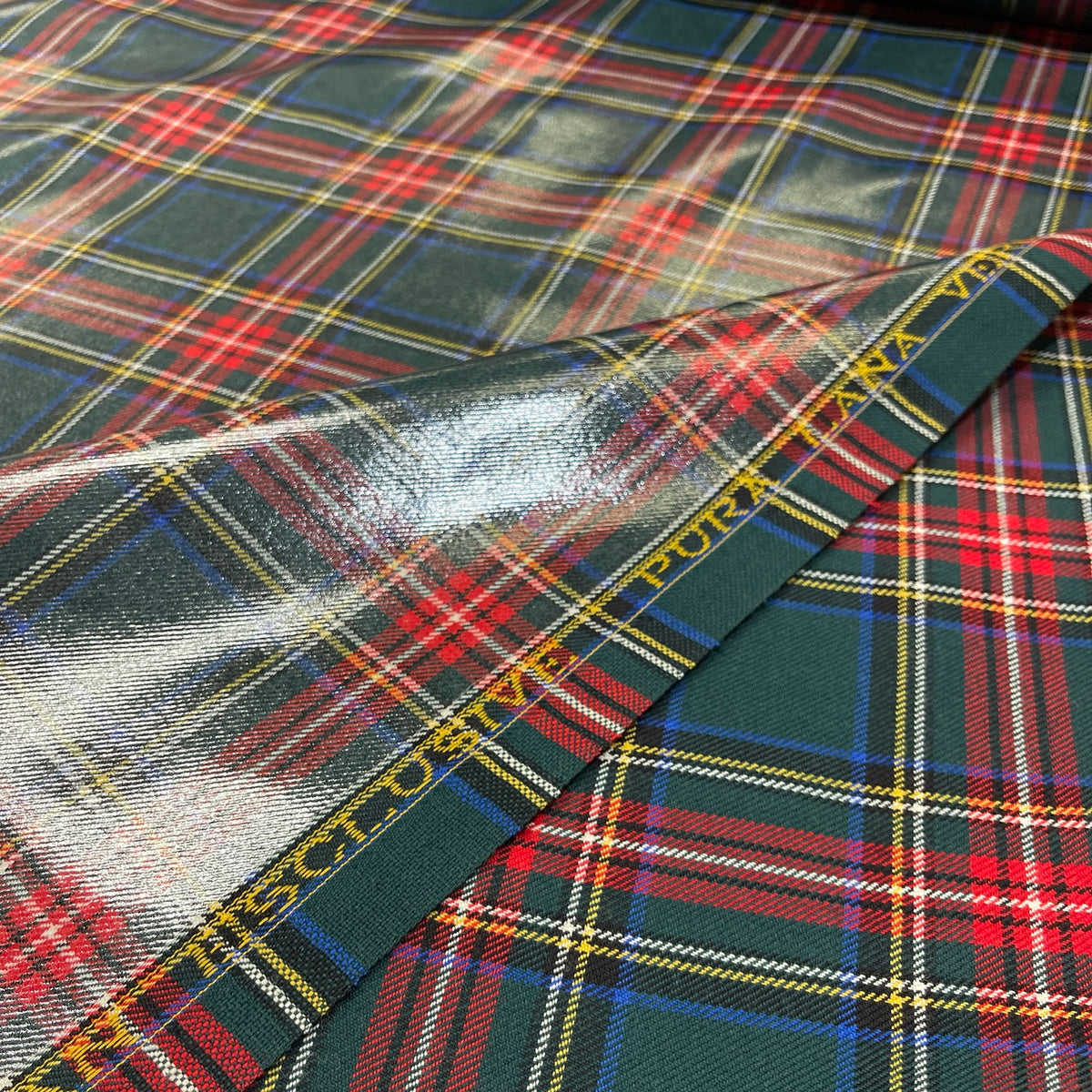 Tartan in pura lana vergine spalmata impermeabile - cimossa Made in Italy