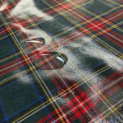 Tartan in pura lana vergine spalmata impermeabile - test gocce
